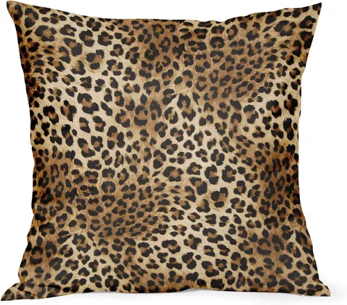 Miniatura 2 de Funda de almohada marrón con estampado de leopardo - 2 piezas Funda de almohada de guepardo de 16x16 pulgadas Fundas de almohada de algodón