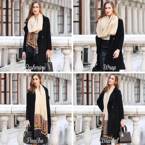 Miniatura 259 de DANA XU Manta de pashmina extragrande 100% de lana merina, bufanda de viaje, bufanda de cachemira para mujer, otoño e invierno, chal de gran