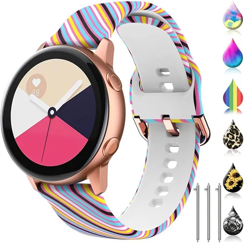 Miniatura 17 de Correas florales compatibles con Samsung Active 2, Watch Band de 1.575 pulgadas/1.732 pulgadas, Active Watch Band 1.575 pulgadas, correa de silicona