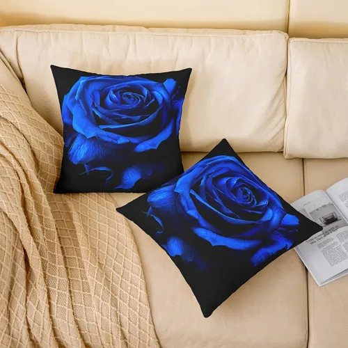 Miniatura 2 de Feelyou Funda de almohada rosa de 18 x 18 pulgadas, funda de almohada suave con flores florales de rosas para sala de estar, dormitorio, flor