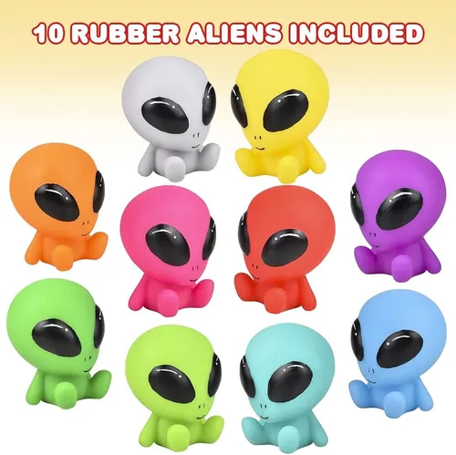Miniatura 2 de ArtCreativity Extraterrestres galácticos de goma, juego de 10, juguetes alienígenas para niños en varios colores, ideales como recuerdos de fiesta