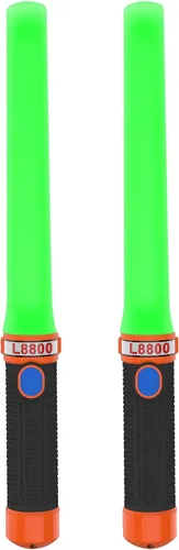 Bastones LED de Control de Tráfico de 16 pulgadas, Varita de Tráfico de Señal con 2 Baterías de Celda Seca C (No Incluidas), Varita de Señalización