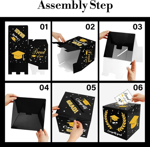 Miniatura 6 de Caja de tarjetas de graduación, decoraciones de fiesta de graduación 2026, cajas de tarjetas para graduación 2026, soporte para caja de graduación
