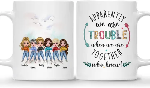 Miniatura 12 de Gossby Taza personalizada para amigas, Besties Forever, regalo personalizado para mejores amigas para mujeres con nombres de avatares, regalo 4