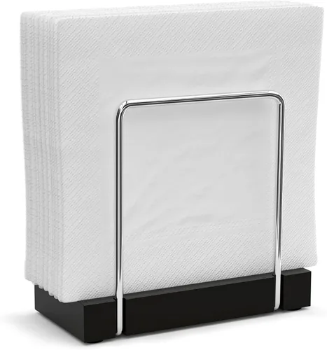 Miniatura 39 de Wican Bandeja para toallas de invitados para baño, servilletas de madera y hierro para tocador, mesa de comedor, cesta de madera para toallas