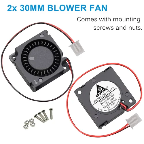Miniatura 7 de GDSTIME Paquete de 2 mini ventilador de enfriamiento sin escobillas de 1.181 in x 1.181 in x 0.394 in 12 V con rodamiento de bolas dual