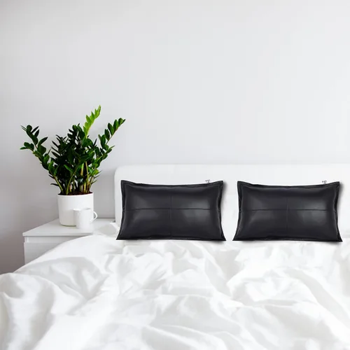 Miniatura 6 de Funda de almohada rectangular de piel de cordero – Funda de cojín para sofá – Fundas decorativas para sala de estar y dormitorio, caja negra