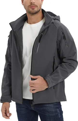 Miniatura 4 de TACVASEN Special Ops - Chaqueta táctica para hombre, resistente al agua, softshell y desmontable, con capucha