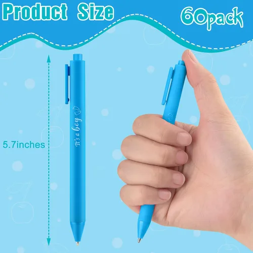 Miniatura 2 de Mototo 60 bolígrafos para baby shower, regalo de fiesta de bebé, bolígrafo azul retráctil con tinta negra para niños, invitados, profesores