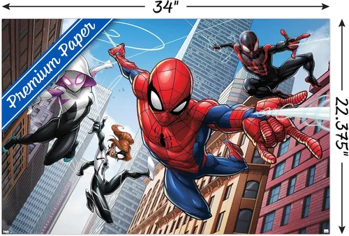 Miniatura 3 de Trends International Marvel Comics - Póster de pared de Spider-Man - Web Heroes, 22.375 x 34 pulgadas, versión premium sin marco