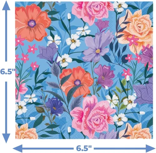 Miniatura 5 de Stonehouse Collection Platos y servilletas de papel floral azul 20 platos de papel de 9 pulgadas y 20 servilletas 40 piezas en total