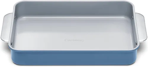 Caraway Sartén Rectangular de Cerámica Antiadherente de 9"x13" - Revestimiento de Cerámica Naturalmente Deslizante - No Tóxico, Libre de PTFE y PFOA