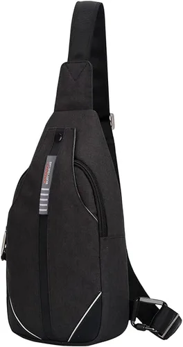 WATERFLY - Mochila pequeña tipo bandolera con correa cruzada, antirrobo, para viajes, bolsas de pecho para hombres y mujeres, mochila casual Negro