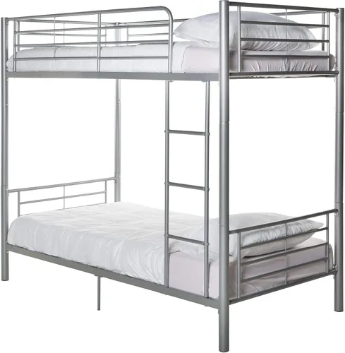 Miniatura 5 de Walker Edison Elodie - Litera de metal, cama individual sobre cama individual, color plateado