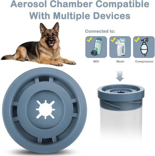 Miniatura 6 de Espaciador inhalador para perros grandes, cámara de aerosol para mascotas con máscara de silicona para perros grandes, para primeros auxilios