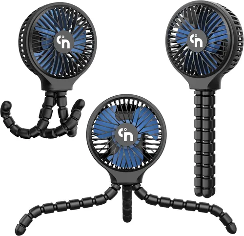 Miniatura 3 de Ventilador Portátil para Cochecito, Operado por USB o Batería Recargable con 3 Velocidades y Rotación de 360°, Clip de Enfriamiento para Cuna