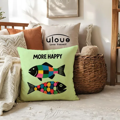 Miniatura 3 de ULOVE LOVE YOURSELF Fundas de almohada con temática de mar de peces náuticos, fundas de cojín de playa de 18 x 18 pulgadas, paquete de 4 (mar-2)