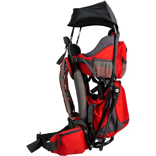 Miniatura 5 de ClevrPlus Canyonero Mochila Portabebés de Camping para Senderismo con Niños Pequeños con Soporte y Visera Parasol, Rojo