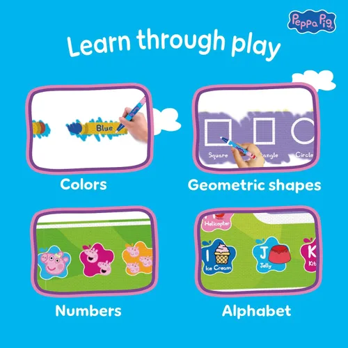 Miniatura 4 de Peppa Pig - Tapete reutilizable para garabatos de agua para niños, tablero de dibujo a color, para niños de 3 años en adelante, para niñas y niños