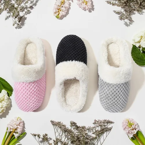 Miniatura 6 de ULTRAIDEAS Pantuflas de forro polar cómodas para mujer, de espuma viscoelástica, sin cordones, para interiores y exteriores