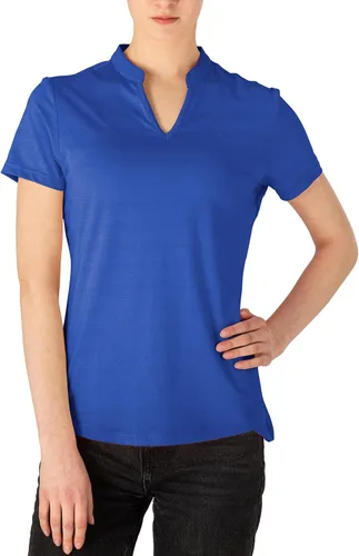Miniatura 19 de Gopune Polo de golf con cuello en V para mujer, sin cuello, manga corta, ligera, de secado rápido, camisetas de tenis para correr