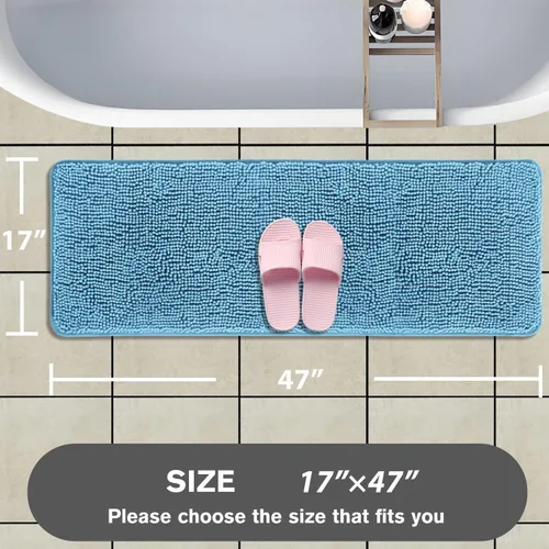 Miniatura 290 de Alfombra de baño pequeña de 12 x 18 pulgadas, lavable y absorbente, antideslizante, alfombra de baño de felpilla gruesa y suave para baño, ducha