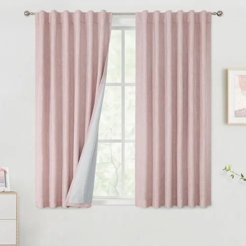 Miniatura 35 de Vision Home Cortinas opacas de color azul cambray de 63 pulgadas para dormitorio, aislamiento térmico, oscurecimiento de la habitación, juego
