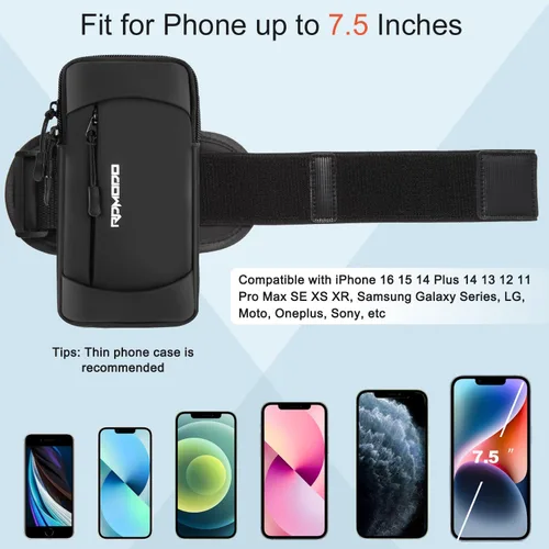 Miniatura 3 de Soporte de teléfono para correr, banda de brazo de gran capacidad para teléfono para correr y caminar, soporte ligero para teléfono celular