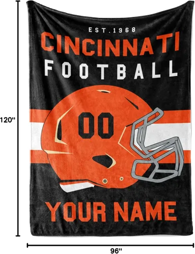 Miniatura 95 de Manta personalizada para fanáticos del fútbol americano – Se envía al día siguiente – Hecha en Estados Unidos – Manta de vellón personalizada