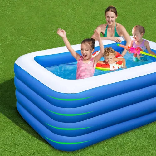 Miniatura 6 de Piscina inflable, 79 x 58 x 29 pulgadas, piscinas inflables grandes de tamaño completo, piscinas gruesas duraderas para exteriores, jardín, patio