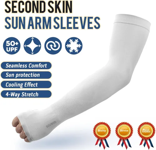 Miniatura 3 de GOUNOD Mangas de enfriamiento con protección solar para los brazos con orificios para el pulgar, jardinería, deportes al aire libre, entrenamiento