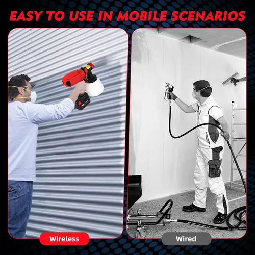 Miniatura 5 de Pulverizador de pintura inalámbrico para batería Milwaukee de 18 V, pulverizadores de pintura para interior del hogar HVLP eléctrico sin aire
