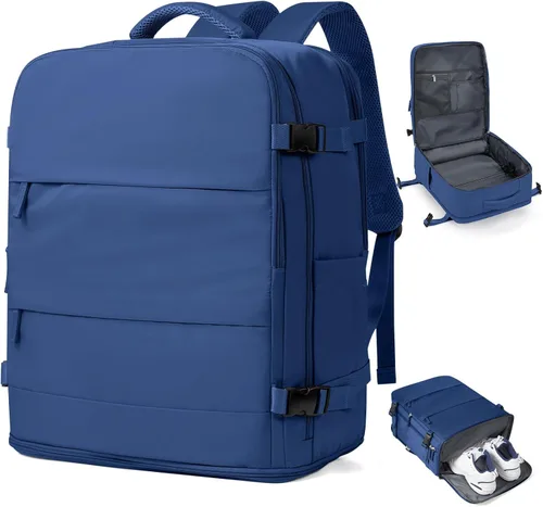 Miniatura 11 de coowoz Mochila grande de viaje para mujeres y hombres, mochila de transporte, mochila para senderismo impermeable, mochila deportiva para Rosa