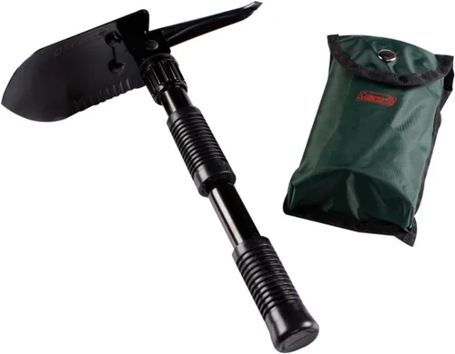 Coleman Pala plegable y púa para mochileros, pala plegable de acero con borde dentado y funda de transporte, ideal para camping, hogueras,