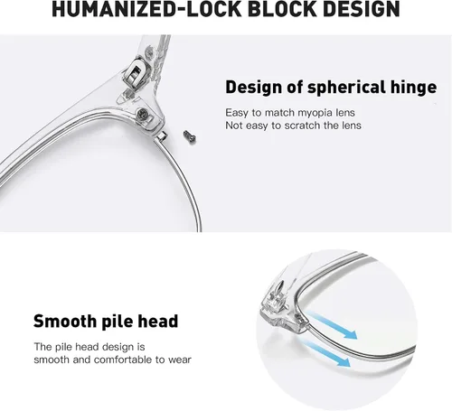 Miniatura 6 de Gafas de Luz Azul para Mujer/Hombre Gafas de Computadora de Luz Azul para Mujeres/Hombres A04-cristal marco plateado