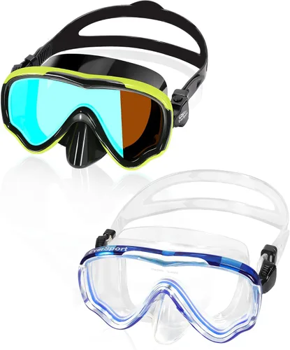 Miniatura 11 de EverSport Gafas de natación para adultos con cubierta para la nariz, máscara de buceo transparente antivaho amplia visión sin borrosidad
