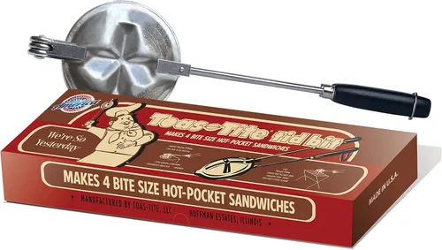 Miniatura 4 de Tid Bit - Máquina de sándwiches de mano, parrilla portátil para sándwiches y prensa para paninis, molde de hierro de aluminio fundido, tostadora