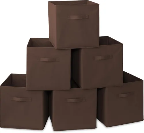Miniatura 42 de Casafield juego de 6 cubos de almacenamiento plegables de tela, canastas de tela plegables de 11 pulgadas, para estantes, cubos organizadores