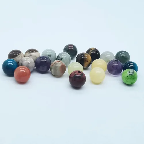 Miniatura 7 de 252 piezas de cuentas de piedra redondas naturales de 0.31 pulgadas, cuentas de piedras preciosas sueltas, tamaño del agujero de 0.039 pulgadas