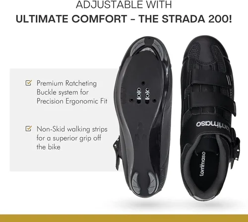 Miniatura 7 de Tommaso Strada Ready to Ride - Zapatos de ciclismo para hombre con aspecto Delta o SPD preinstalados, zapatos de bicicleta optimizados para hombres