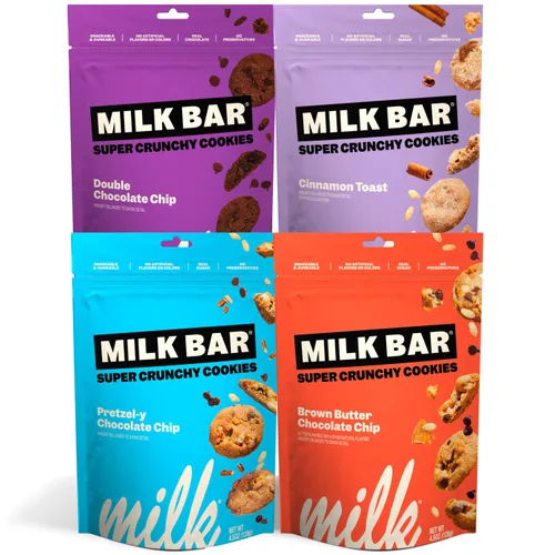 Miniatura 8 de Milk Bar Crunchies Galletas crujientes del tamaño de un bocado sin sabores artificiales ni conservantes Paquete de 3, bolsas de 4.5 onzas