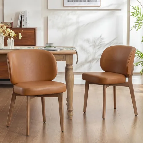 Miniatura 8 de YOUNIKE Silla de comedor con respaldo alto, silla única de cocina estilo moderno de mediados de siglo, silla acentuada sin brazos de tela bouclé