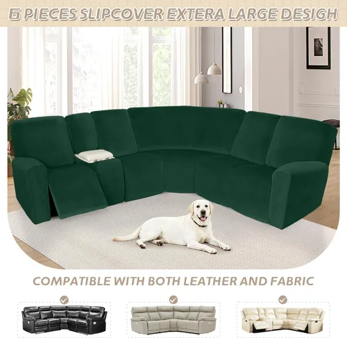 Miniatura 388 de Arfntevss Fundas de sofá seccional reclinable de terciopelo, Funda de sofá seccional de esquina para sofá reclinable, Funda elástica suave