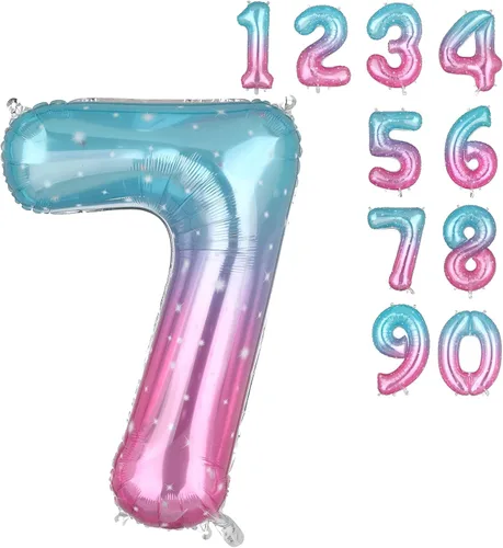 Miniatura 9 de Globos de 34 pulgadas con el número 5, globos de aluminio de Mylar para helio, globos digitales de helio, boda, despedida de soltera, aniversario