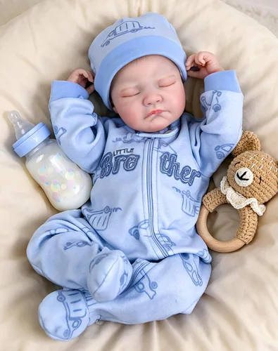 Miniatura 10 de Aori Muñecas Reborn de bebé realistas de 20 pulgadas, muñeca recién nacida de niña durmiendo ultra realista con cuerpo ponderado y muñeca de vinilo