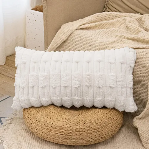 Miniatura 7 de JoraLion Fundas de almohada largas de piel sintética de 14 x 36 pulgadas, funda de almohada lumbar decorativa, funda de almohada lujosa, decoración