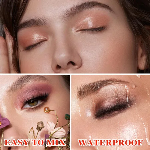 Miniatura 5 de Paleta de sombra de ojos desnudos de 10 colores, paleta de sombra de ojos mate nude, paleta de sombra de ojos con pigmento de purpurina natural, A+B