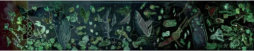 Miniatura 3 de Hape Ocean Life Puzzle de 4.9 ft de largo 200 piezas de rompecabezas de vida marina gigante colorida que brilla en la oscuridad, para niños de 6