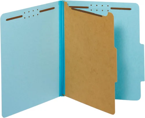 Pendaflex - Carpetas clasificadoras, estándar, 1 separador, sujetadores incrustados, pestaña de corte 2/5, color azul, tamaño carta, 10/caja