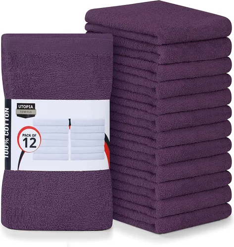 Miniatura 15 de Utopia Towels - Toallas de cocina, paquete de 12 toallas de 16 x 19 pulgadas, 100 % algodón, toallas de barra superabsorbentes negras, toallas